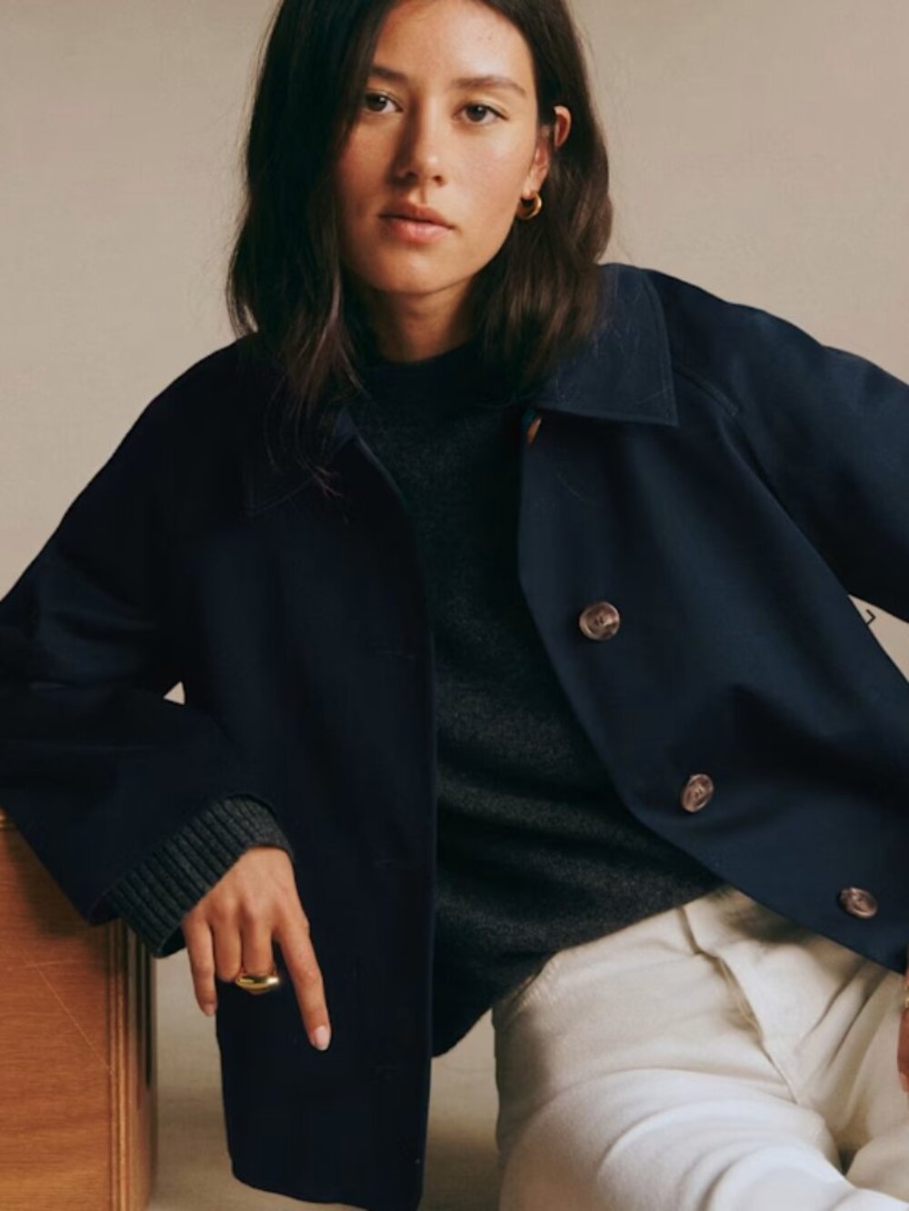 Sezane Bobby Cropped Trench Size 36 (Size 4 CAD)